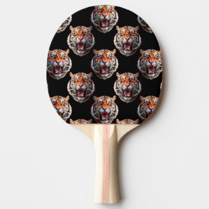 Raquette De Ping Pong Motif Tiger - Noir