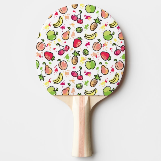 Raquette De Ping Pong motif tiré par la main de fruits (Devant)