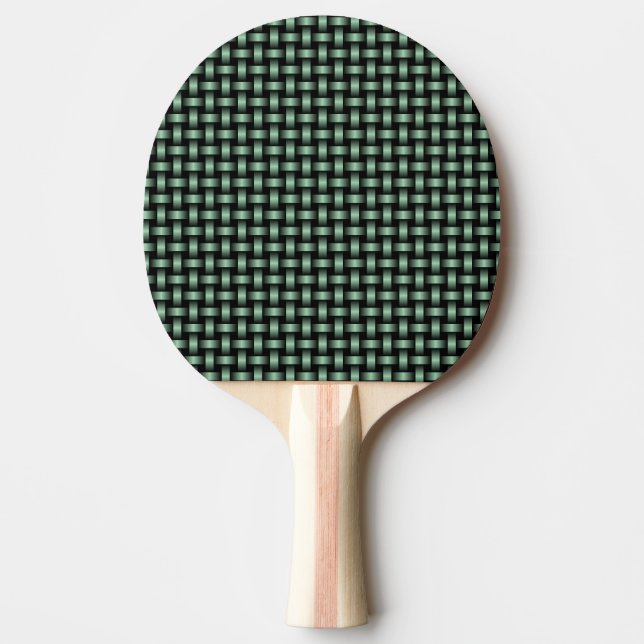 Raquette De Ping Pong Motif Tissé Vert Noir (Devant)