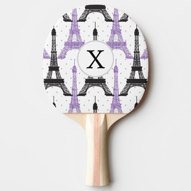 Raquette De Ping Pong Motif Tour Eiffel Chic violet Monogram (Devant)