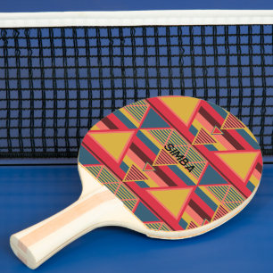 Raquette De Ping Pong Motif triangle coloré panafricain personnalisé