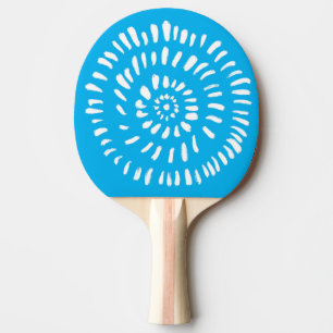 Raquette De Ping Pong Motif tribal blanc et bleu Inspiration Ping Pon