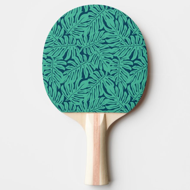 Raquette De Ping Pong Motif tropical de feuille de Monstera (Devant)