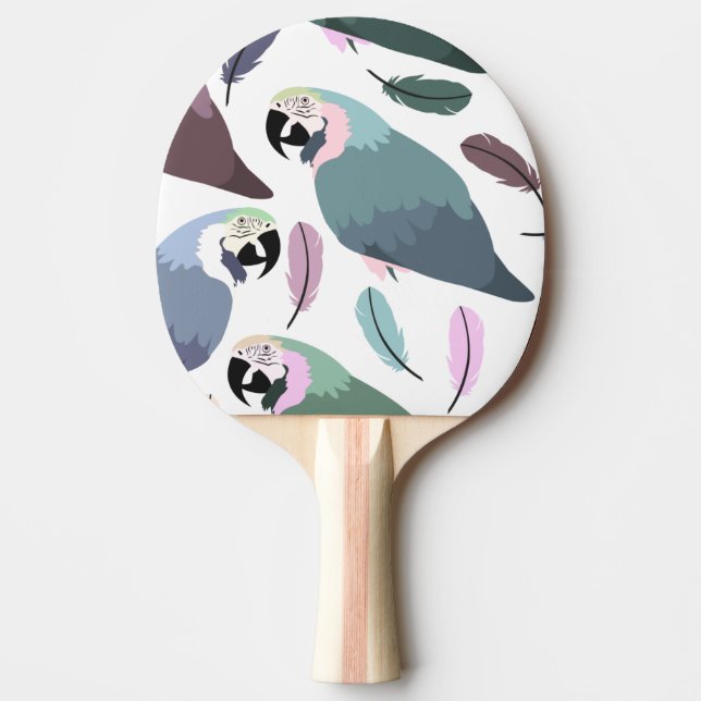 Raquette De Ping Pong Motif tropical de perroquets modernes  (Devant)