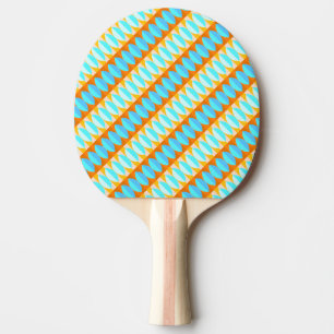 Raquette De Ping Pong Motif turquoise bleu orange jaune coloré