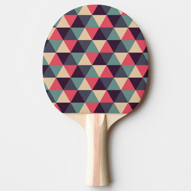 Raquette De Ping Pong Motif turquoise et rose de triangle (Devant)