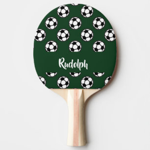 Raquette De Ping Pong motif vert des balles de football