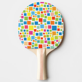 Raquette De Ping Pong Motifs de carrés colorés mignons