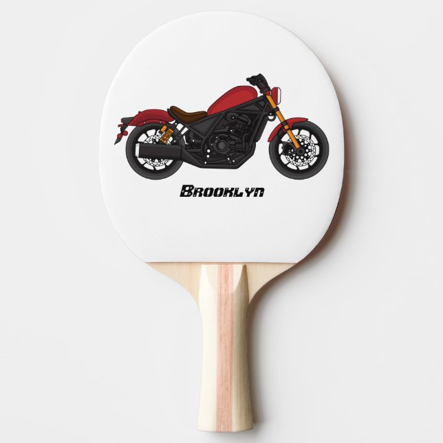 Raquette De Ping Pong moto de style croiseur cool (Devant)