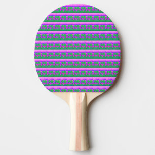 Raquette De Ping Pong Mt. Coucher de soleil rose vert pourpre