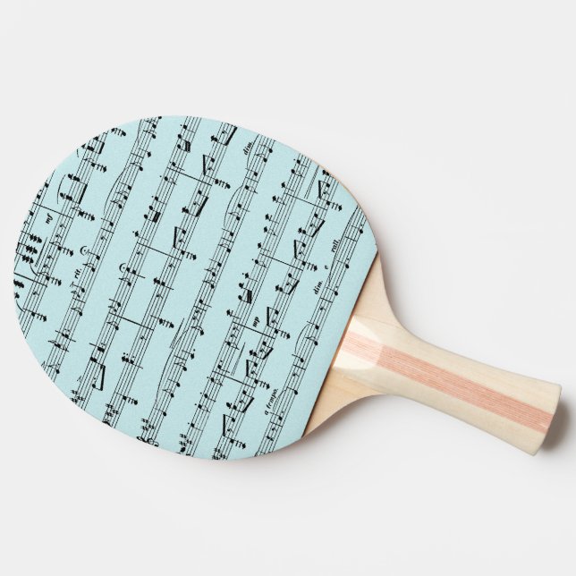 Raquette De Ping Pong Musique feuille bleue (Côté)