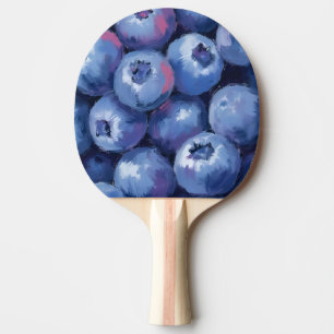 Raquette De Ping Pong Myrtilles Aquarelle de fruits peints