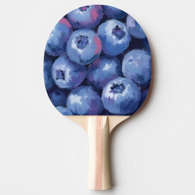 Raquette De Ping Pong Myrtilles | Aquarelle de fruits peints (Devant)