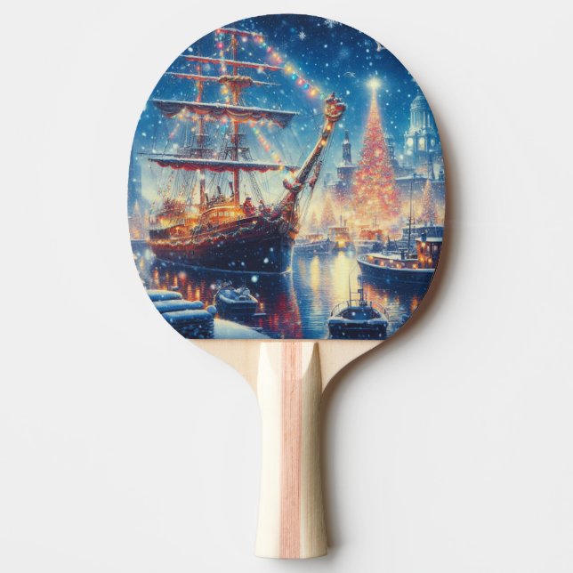 Raquette De Ping Pong Navire à quai Noël/hiver (Devant)