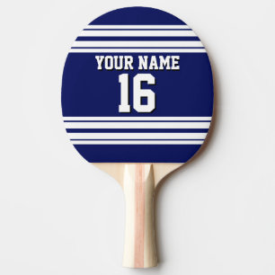 Raquette De Ping Pong Navy Blue White Team