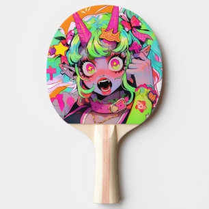 Raquette De Ping Pong Neon Chaos Demon Girl Expression