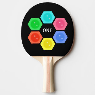 Raquette De Ping Pong Nid d'abeille multicolore tendance sur fond noir