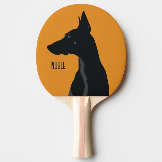 Raquette De Ping Pong Noble noir Doberman (Devant)