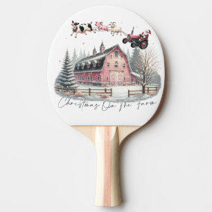 Raquette De Ping Pong Noël à la ferme, Joyeux Noël