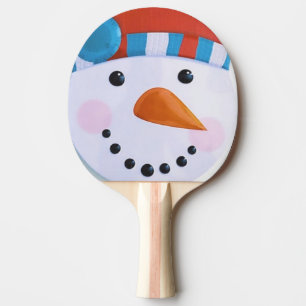 Raquette De Ping Pong Noël d'hiver de la carotte de Snowman