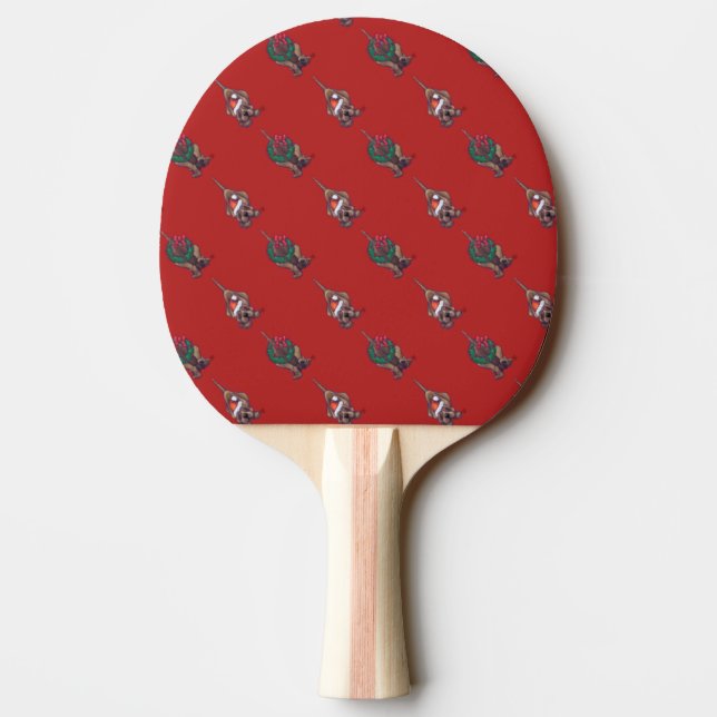 Raquette De Ping Pong Noël du chien de la peau (Dos)