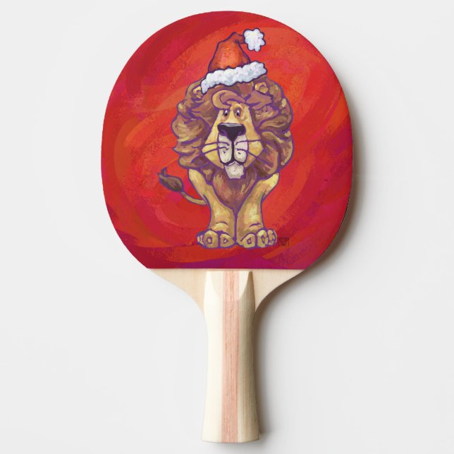 Raquette De Ping Pong Noël du lion en rouge (Devant)