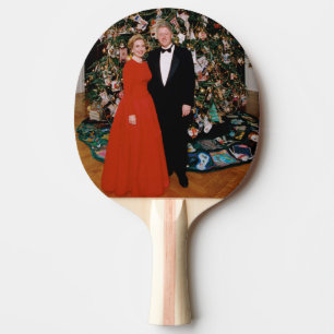 Raquette De Ping Pong Noël du président américain Bill Clinton et Hillar