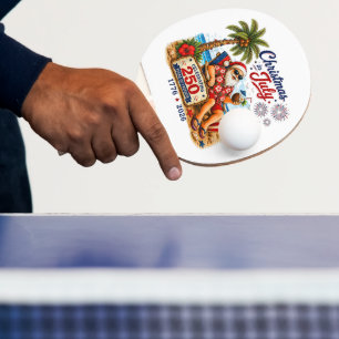 Raquette De Ping Pong Noël en juillet 250 ans de liberté Beach Santa