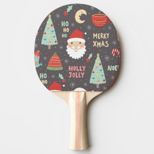 Raquette De Ping Pong Noël gai de houx Joyeux