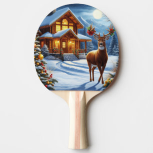 Raquette De Ping Pong Noël/Hiver Deer Lodge