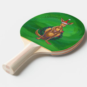 Raquette De Ping Pong Noël Kangaroo sur le dos vert peint
