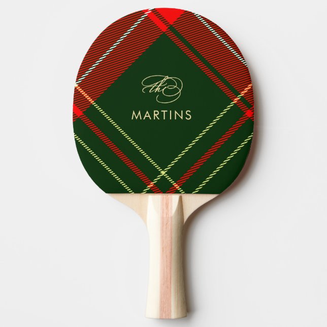 Raquette De Ping Pong Noël personnalisé classique Tartan Plaid (Devant)