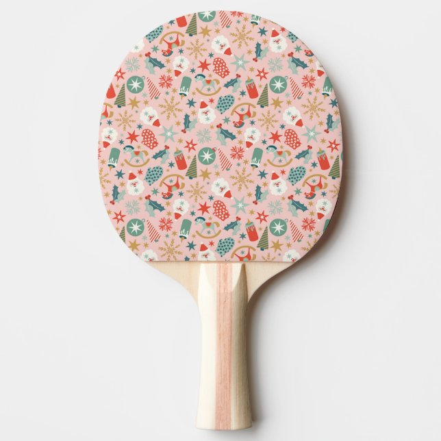 Raquette De Ping Pong Noël Retro Pastel (Devant)