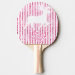 Raquette De Ping Pong Noël rose et blanc Joie Reindeer