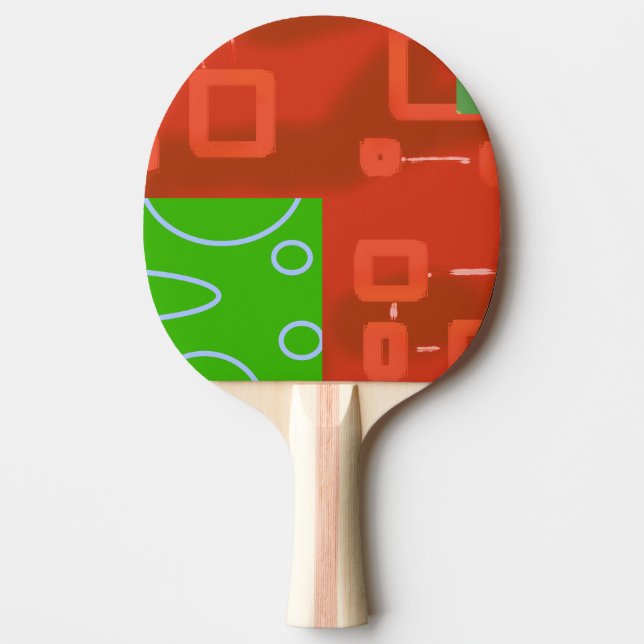 Raquette De Ping Pong Noël vert rouge  (Devant)