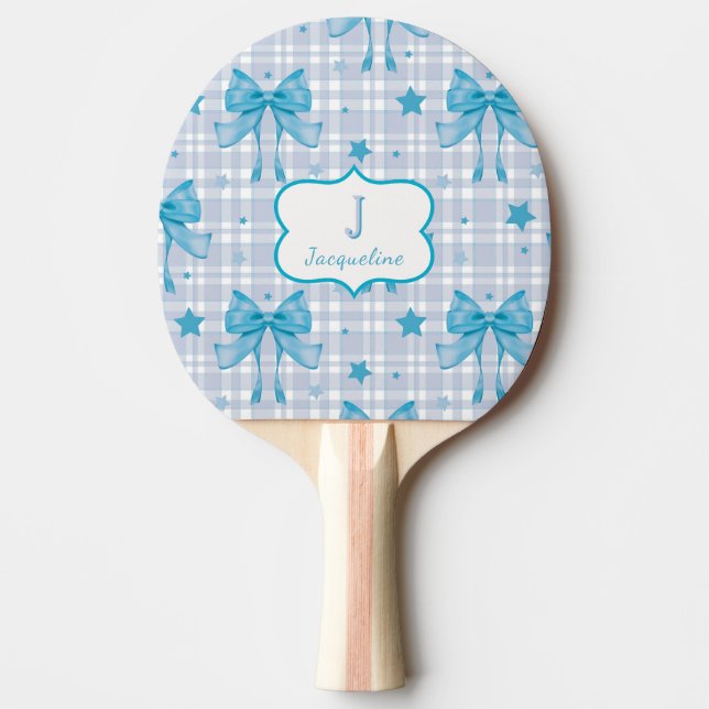 Raquette De Ping Pong Nœuds Coquette Féminins Bleus (Devant)
