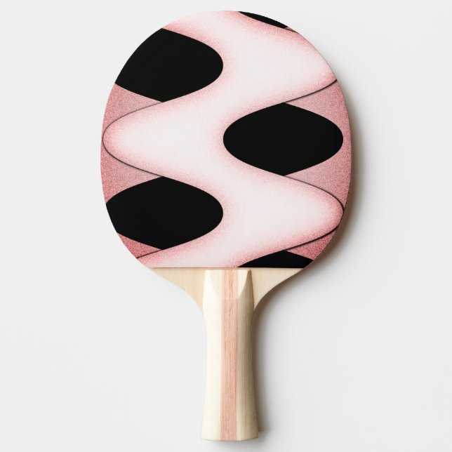 Raquette De Ping Pong Noir Awesome avec des vagues roses (Devant)