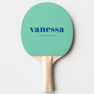 Raquette De Ping Pong Nom Classique Minimaliste Moderne Royal & Sarcelle