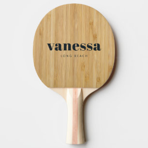 Raquette De Ping Pong Nom Classique Moderne Minimaliste Bamboo Foncé