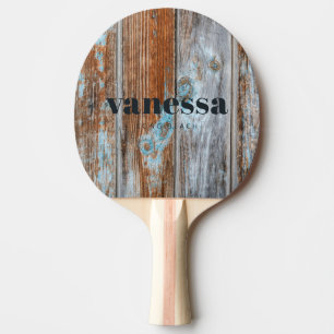 Raquette De Ping Pong Nom Classique Moderne Minimaliste Bois Lavé Bleu U