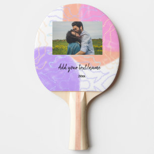 Raquette De Ping Pong nom de couple monogramme personnalisé simple minim