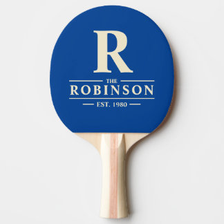 Raquette De Ping Pong Nom de famille & Initial Royal
