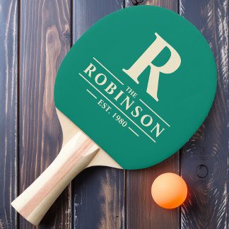 Raquette De Ping Pong Nom de famille & Initiale Aqua Beach Breeze
