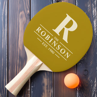 Raquette De Ping Pong Nom de famille & Initiale Desert Sage