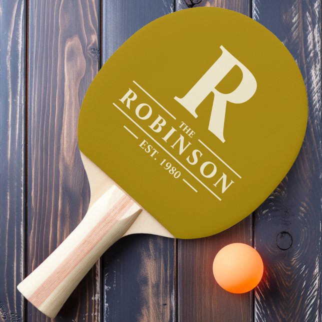Raquette De Ping Pong Nom de famille & Initiale Desert Sage (Créateur téléchargé)