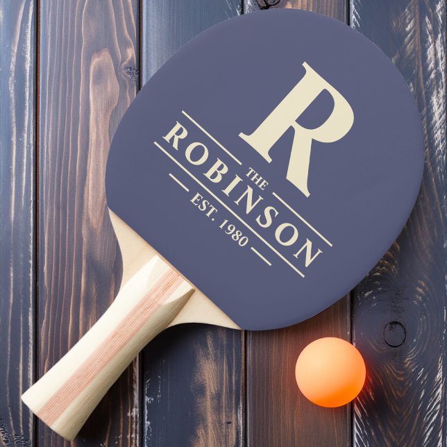 Raquette De Ping Pong Nom de famille & Initiale Lavande Brise (Créateur téléchargé)