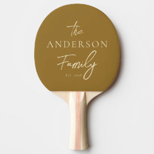 Raquette De Ping Pong Nom de famille manuscrit du désert chaud du milieu