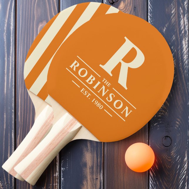 Raquette De Ping Pong Nom de famille & Polo Striage initial Citrus chaud (Créateur téléchargé)