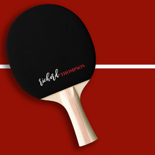 Raquette De Ping Pong Nom de joueur minimaliste moderne simple