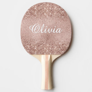 Raquette De Ping Pong Nom de la Parties scintillant Gold rose